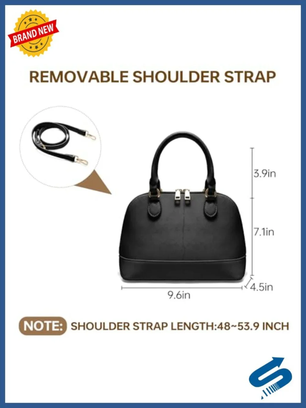 Vegan Leather Satchel Crossbody Bag with Gold Hardware